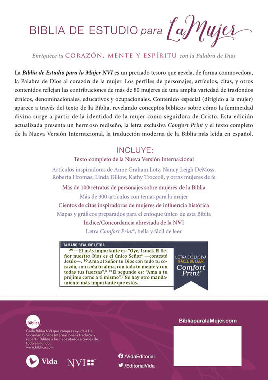 NVI: BIBLIA DE ESTUDIO PARA LA MUJER