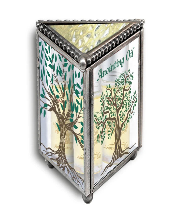 ACEITE DE UNCIÓN EN CAJA DECORADA CON ARBOL DE LA VIDA