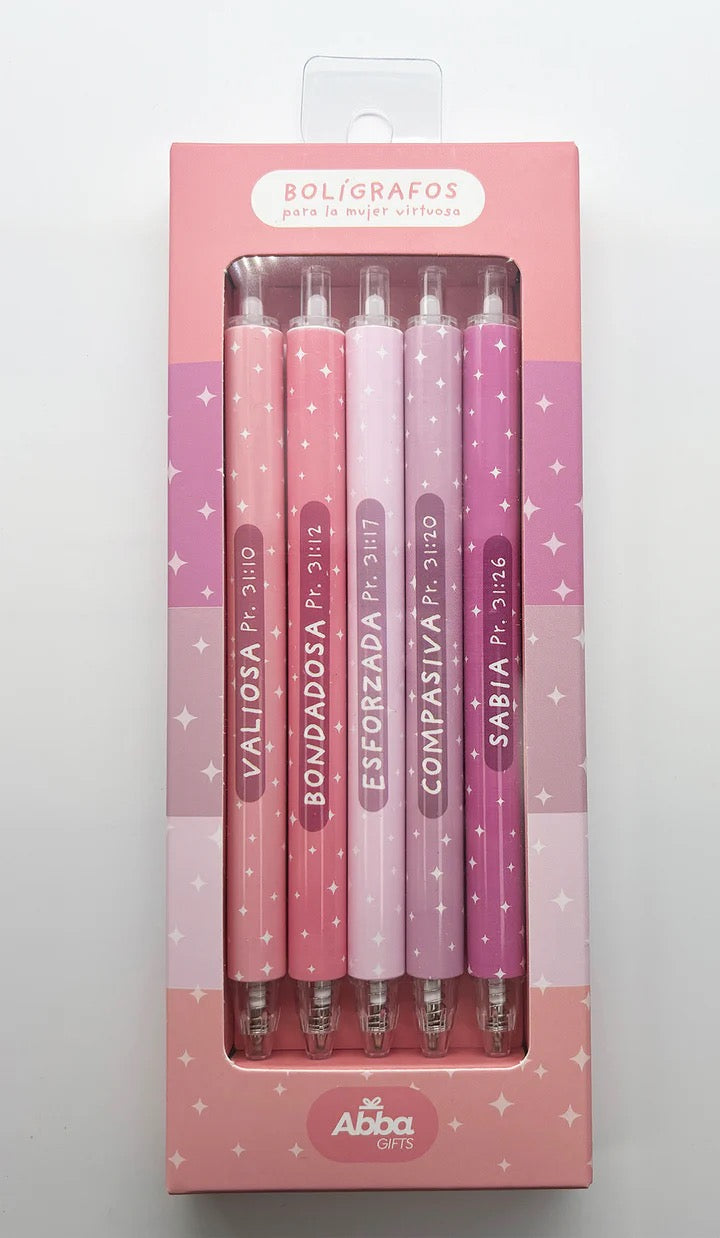 SET DE BOLÍGRAFOS: PARA LA MUJER VIRTUOSA