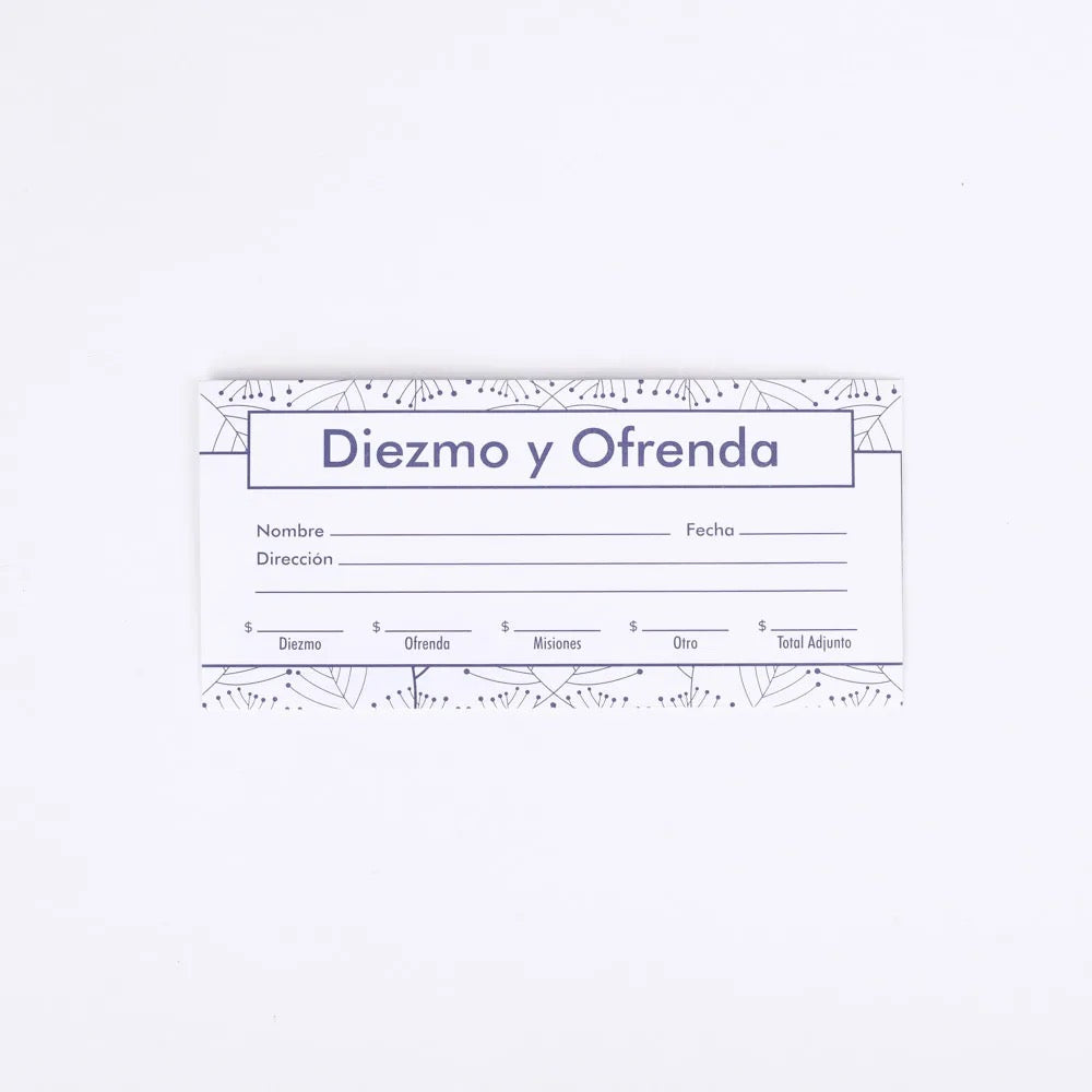 SOBRE PARA DIEZMOS Y OFRENDAS