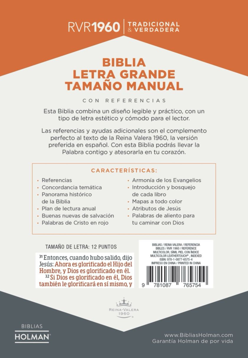 RVR60: SANTA BIBLIA LETRA GRANDE - ÍNDICE