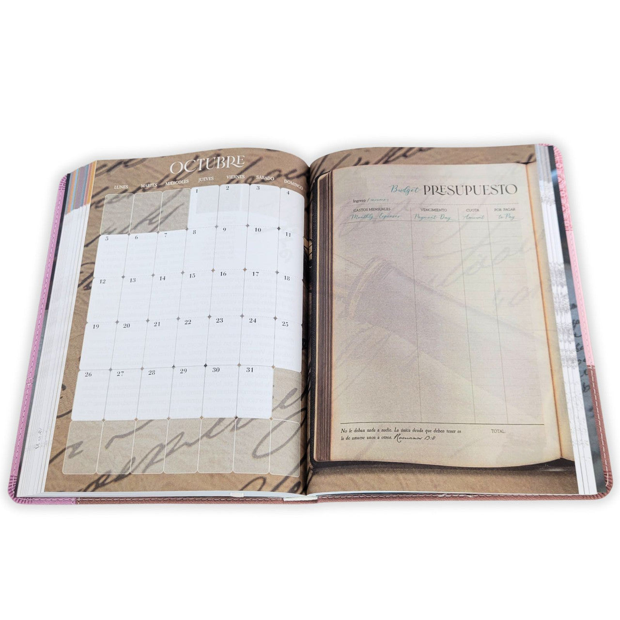 AGENDA 2026: TESOROS DE SABIDURÍA COLOR ROSA