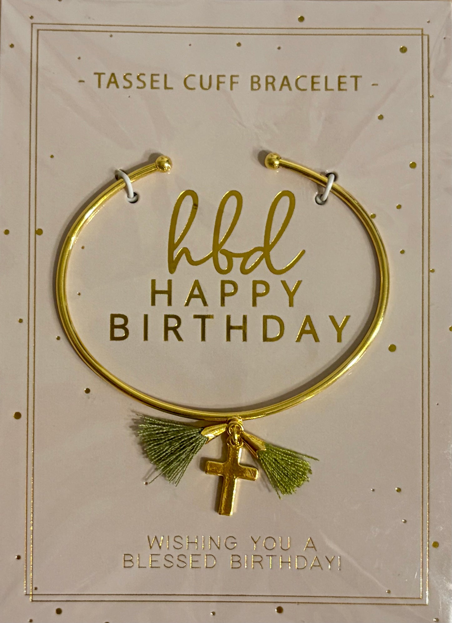 TASSEL CUFF BRACELET: HAPPY BIRTHDAY