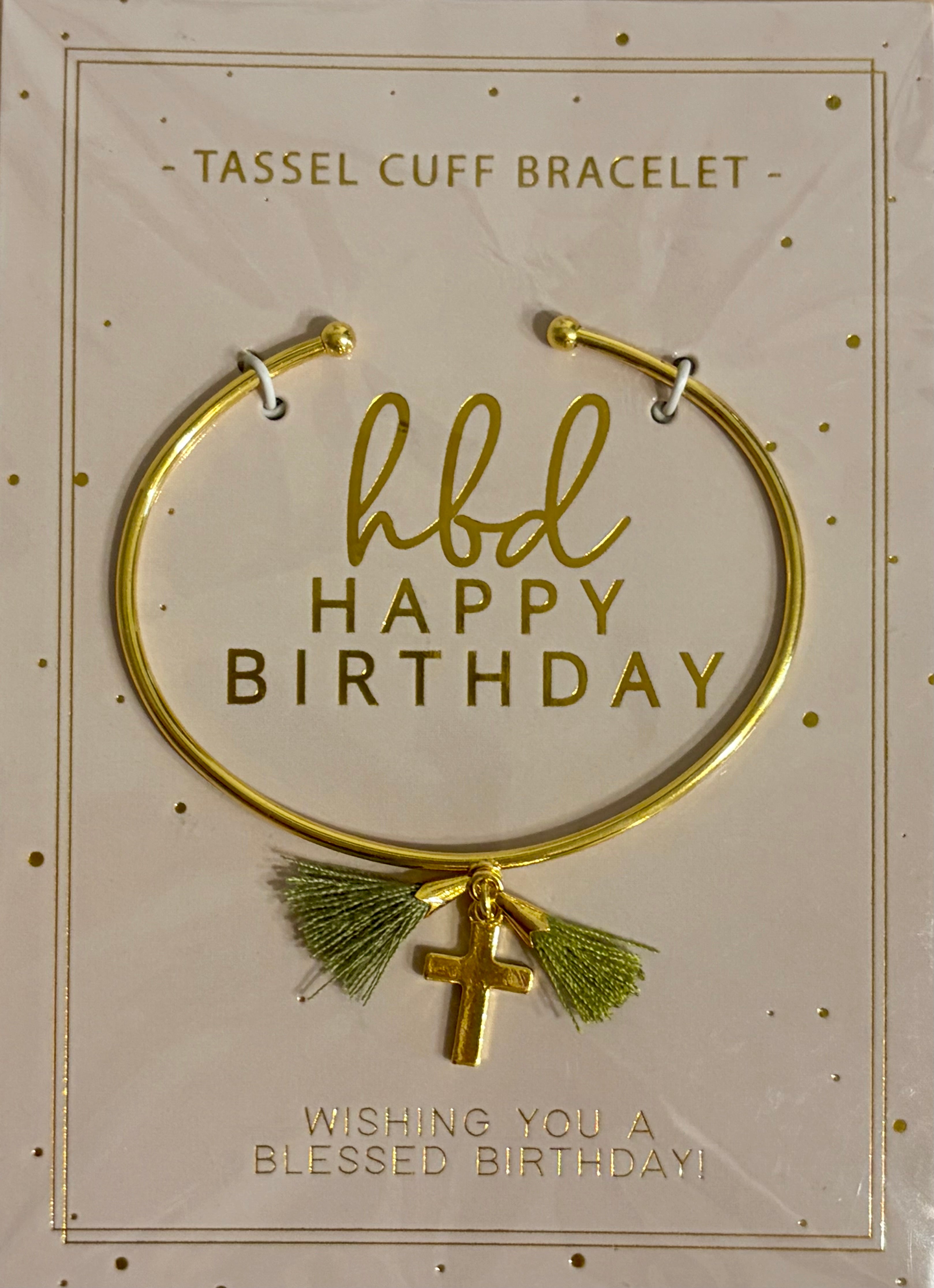 TASSEL CUFF BRACELET: HAPPY BIRTHDAY
