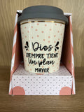 TAZA DE CERÁMICA: DIOS SIEMPRE TIENE UN PLAN MAYOR