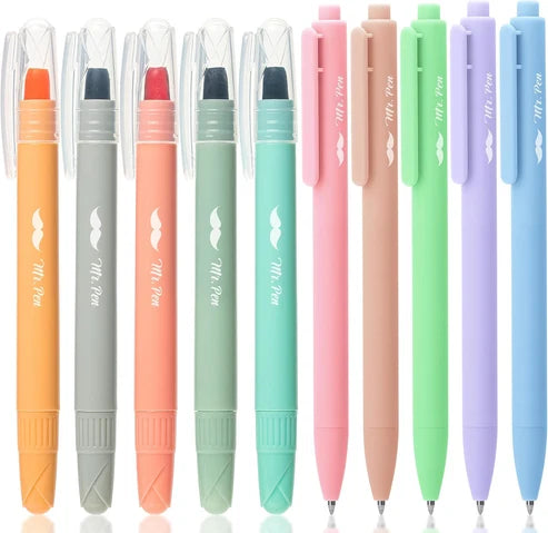MR. PEN SET DE RESALTADORES Y BOLÍGRAFO
