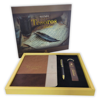 AGENDA 2026: TESOROS DE SABIDURÍA COLOR CAFÉ