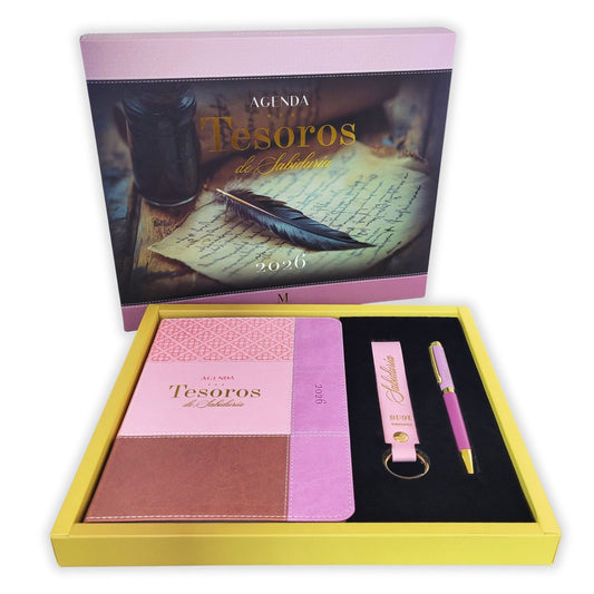 AGENDA 2026: TESOROS DE SABIDURÍA COLOR ROSA