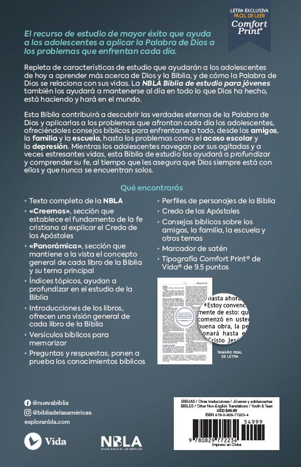 NBLA: BIBLIA DE ESTUDIO PARA JÓVENES