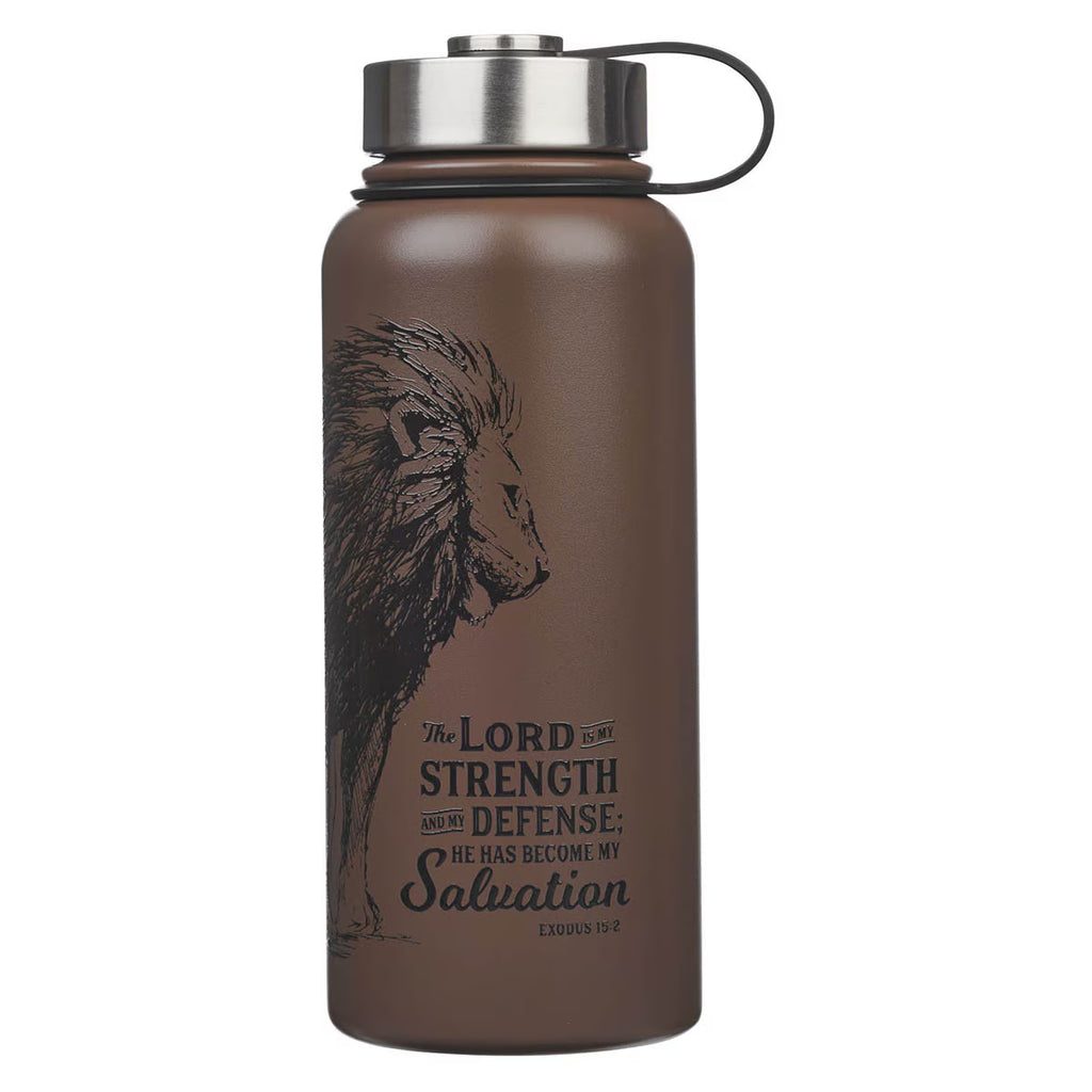 BOTELLA DE AGUA DE ACERO INOXIDABLE: "THE LORD IS MY STRENGTH