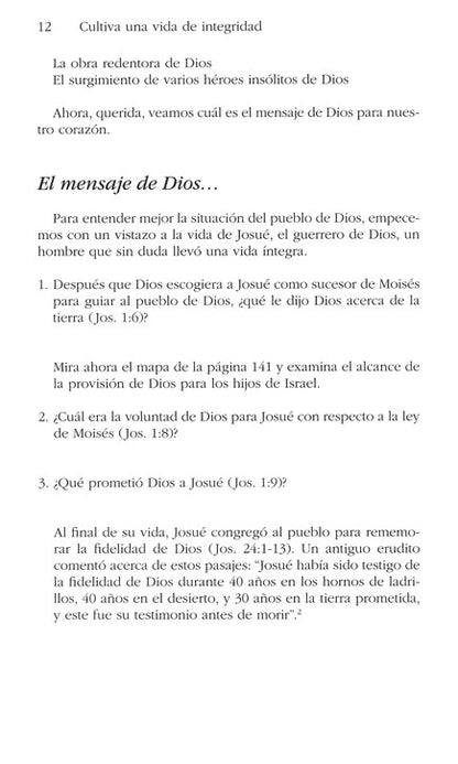 CULTIVA UNA VIDA DE INTEGRIDAD