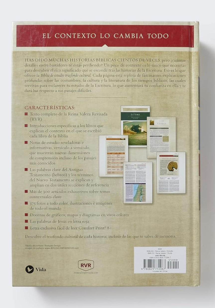 RVR60: BIBLIA DE ESTUDIO TRASFONDO CULTURAL
