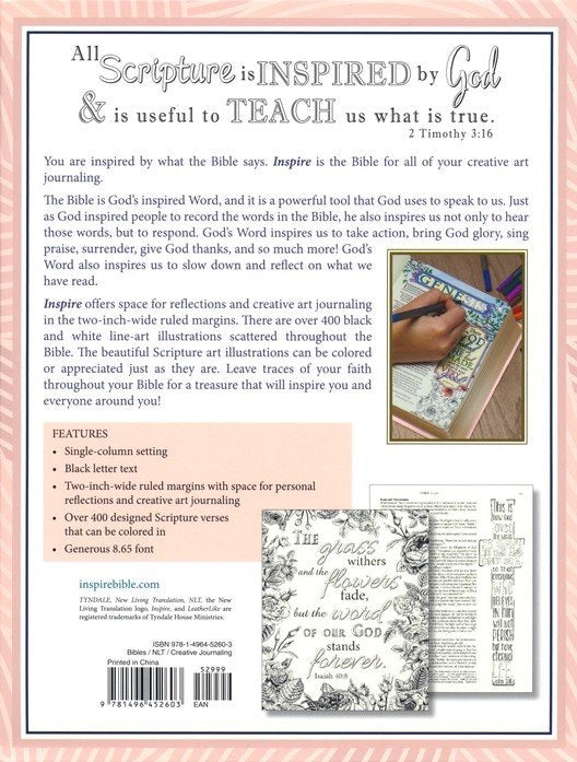NTV: ISPIRE BIBLE NLT: THE BIBLE FOR COLORING & CREATIVE JOURNALING