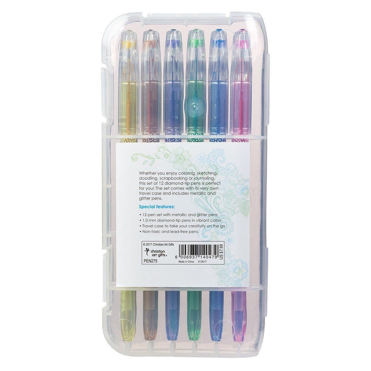 METALIC & GLITTER GEL PEN SET (12PC)