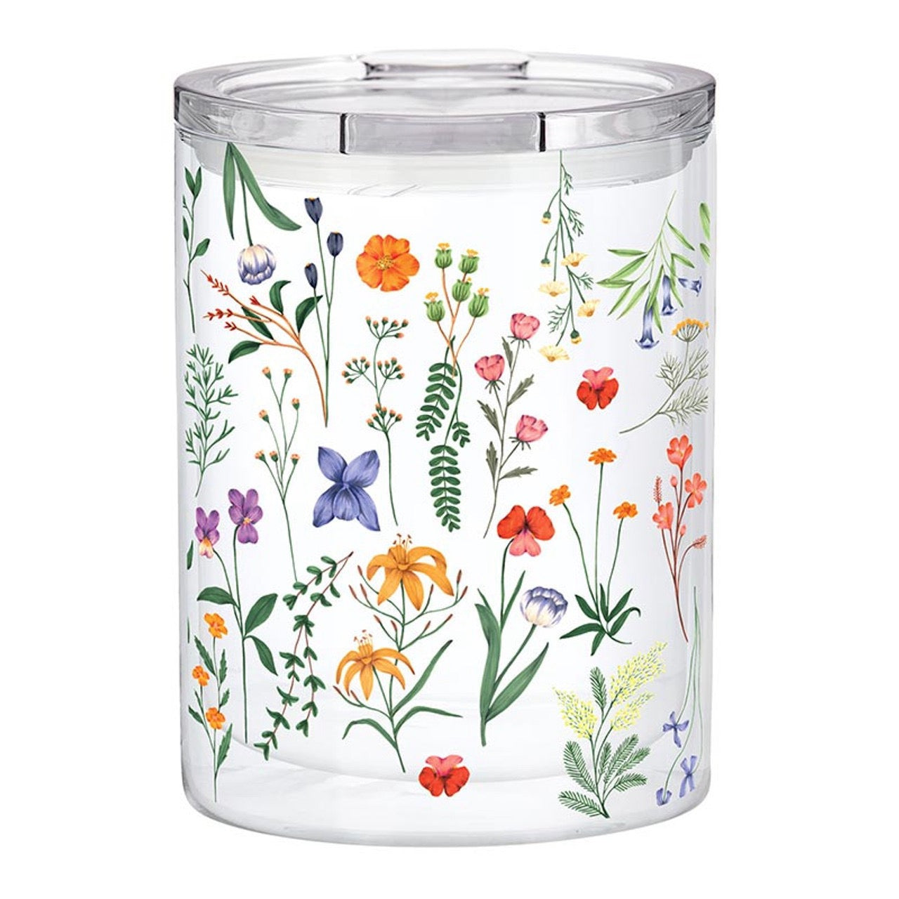 VASO CON DISEÑO DE FLORES