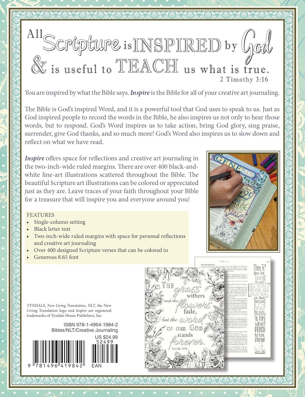 NTV: NLT INSPIRE BIBLE: JOURNALING BIBLE