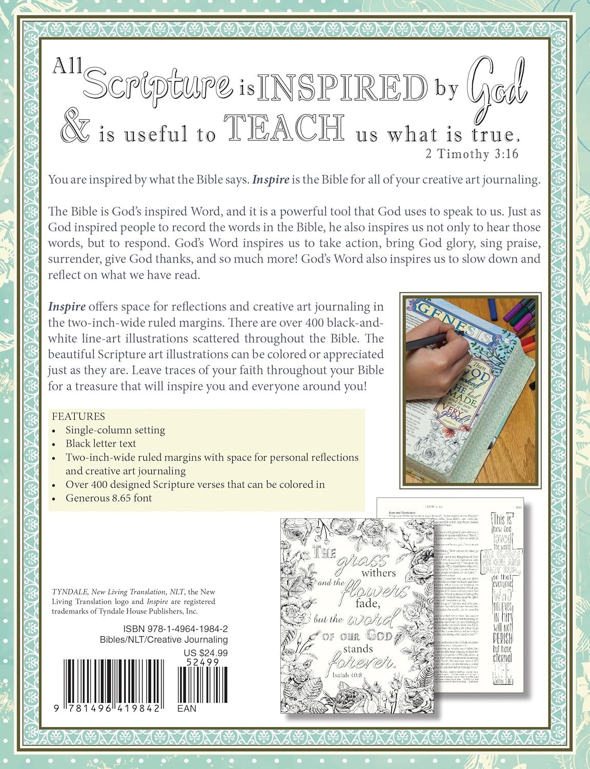 NTV: NLT INSPIRE BIBLE: JOURNALING BIBLE