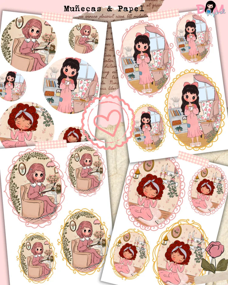 KIT STICKERS DULCE MUJER
