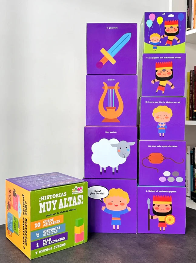 JUEGO DE CUBOS APILABLES CON HISTORIAS BÍBLICAS