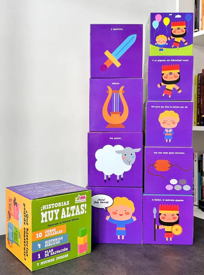 JUEGO DE CUBOS APILABLES CON HISTORIAS BÍBLICAS